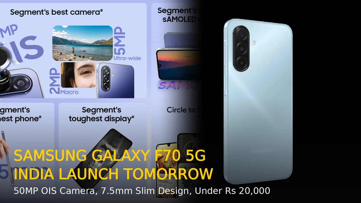 Samsung Galaxy F70 5G Launching in India Tomorrow: Price, Specs and Features