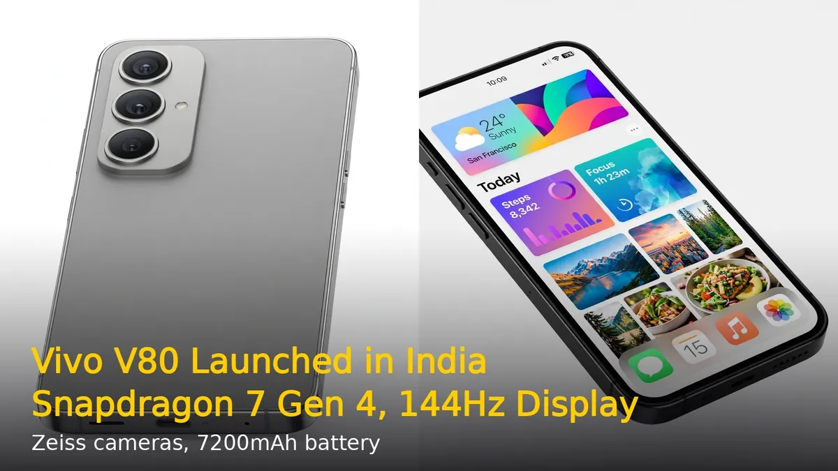 Vivo V80 Launched in India: Snapdragon 7 Gen 4, 144Hz AMOLED Display